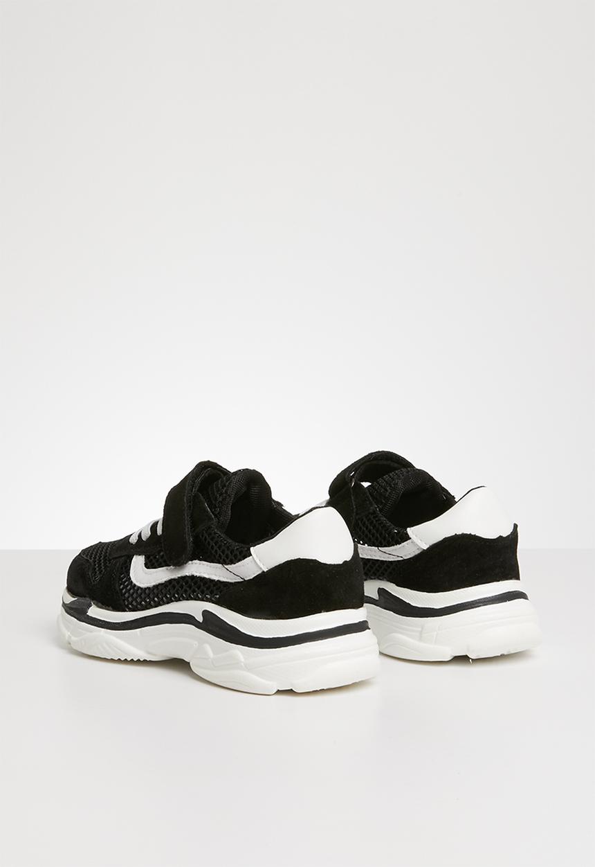 Pop Candy - Sueded knit sneaker - black & white