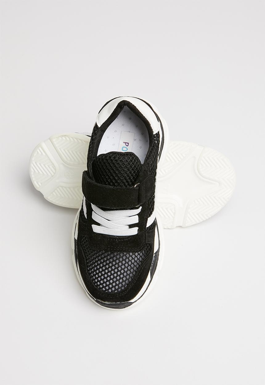 Pop Candy - Sueded knit sneaker - black & white