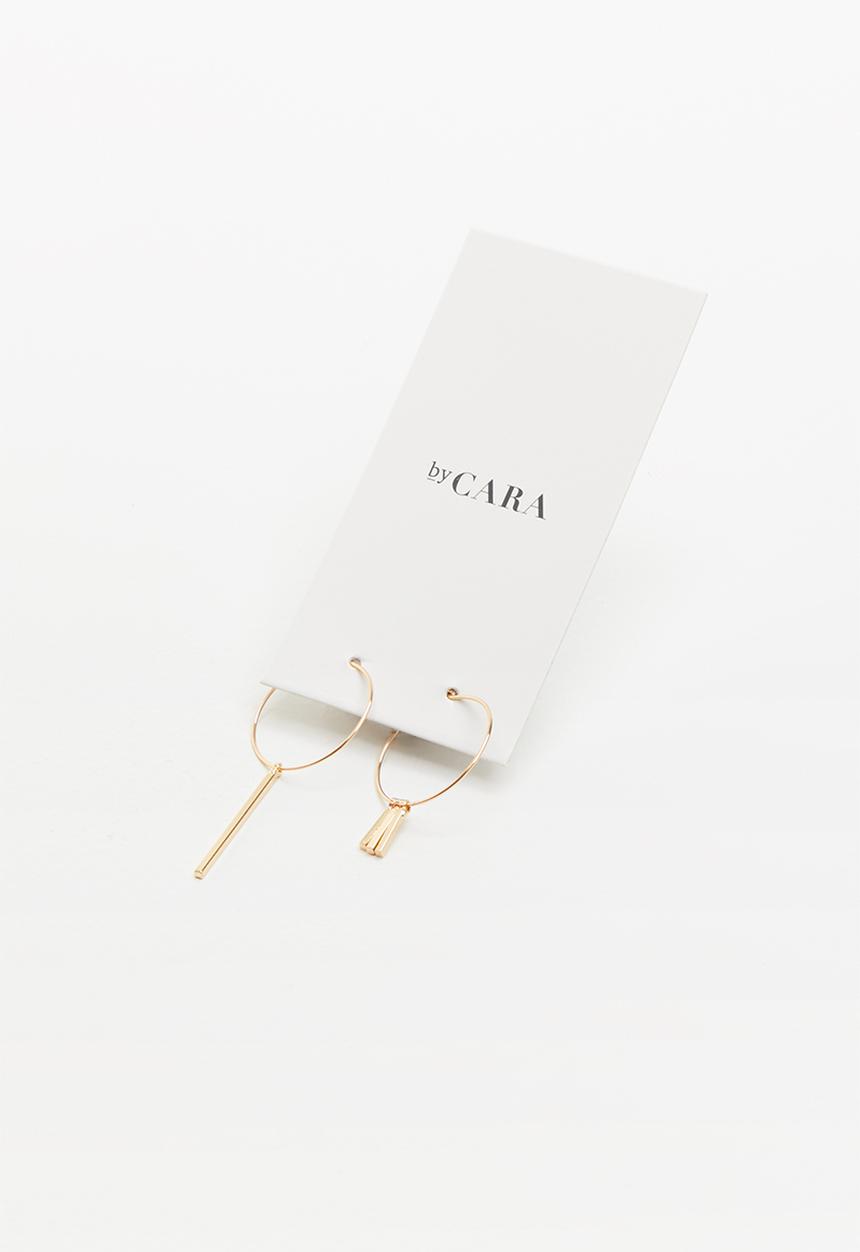 ByCARA - Asymmetric bar hoops - gold