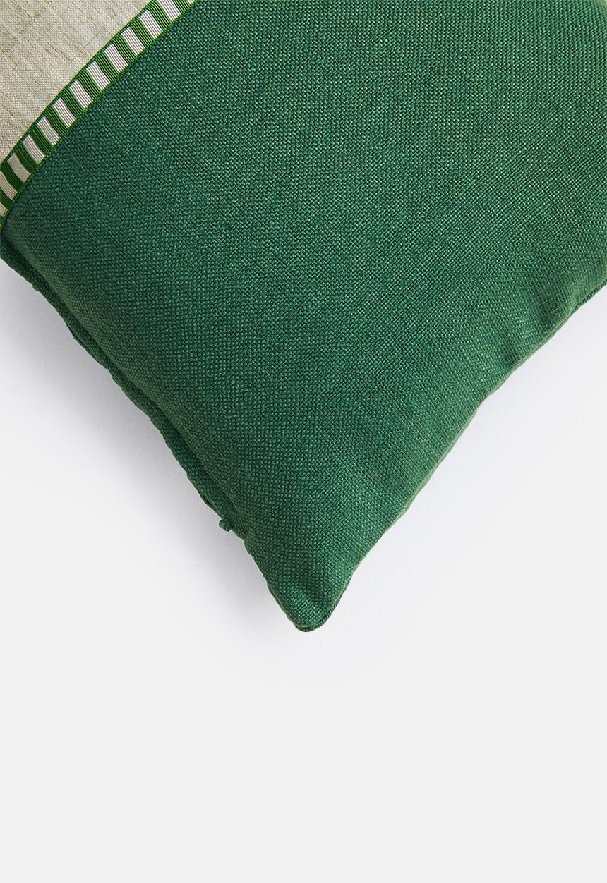 Hertex Haus - Ribbon trim cushion cover - green