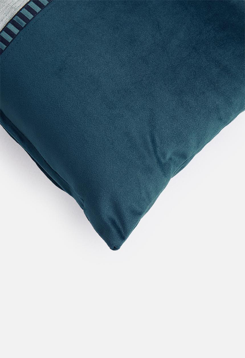 Hertex Haus - Ribbon trim cushion cover - blue