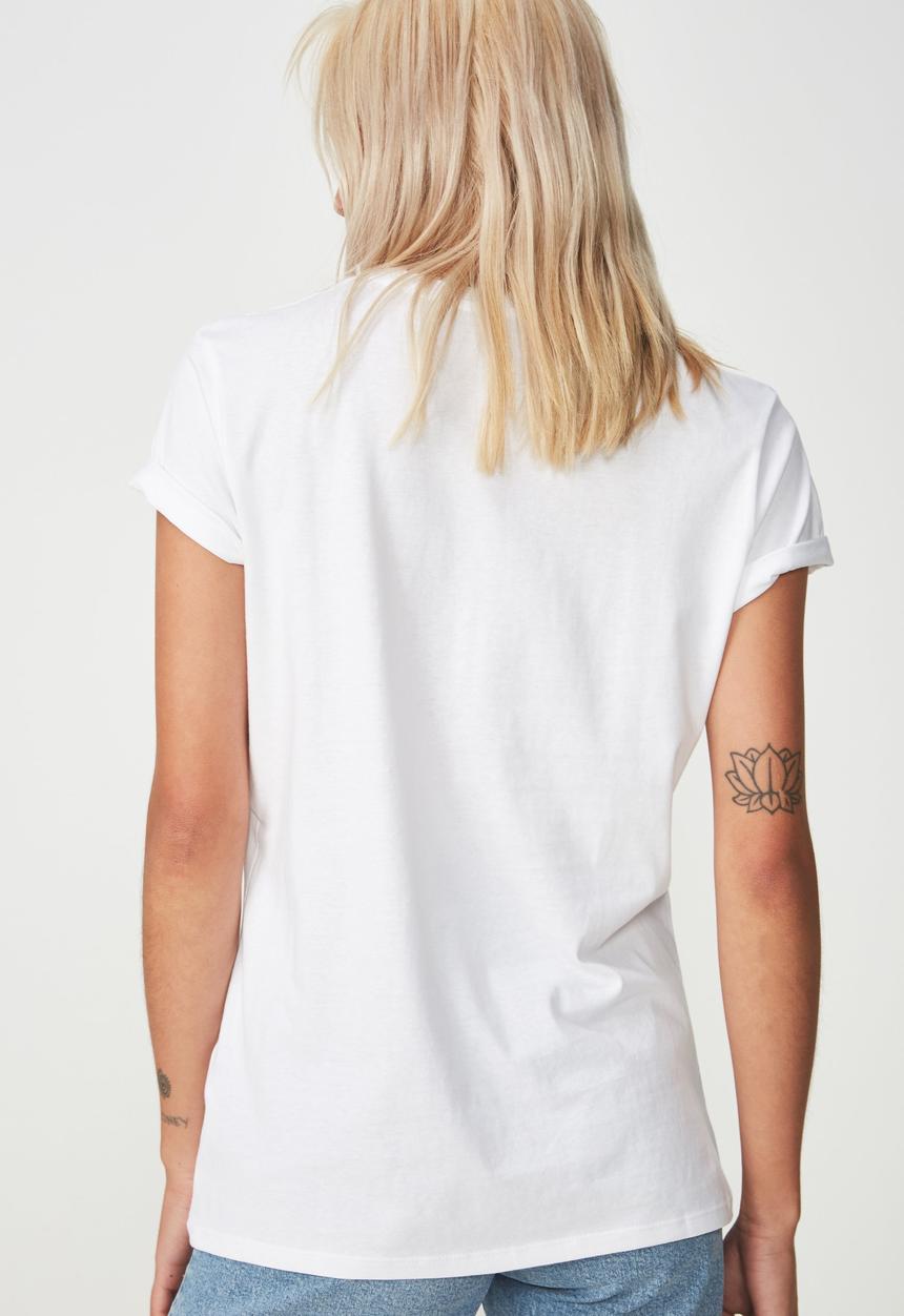Cotton On - Tbar fox sunset to night graphic tee - white