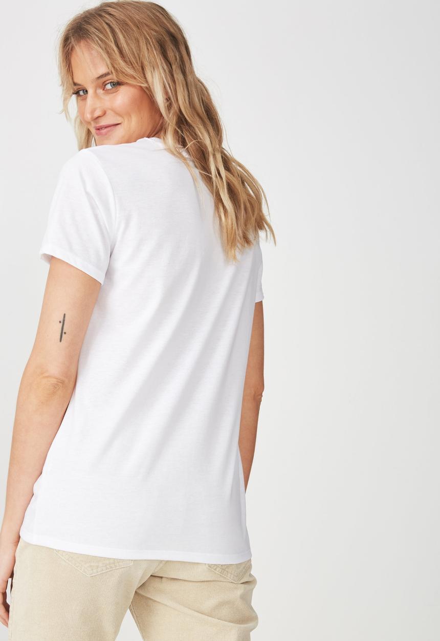 Cotton On - Tbar fox Santorini graphic tee - white