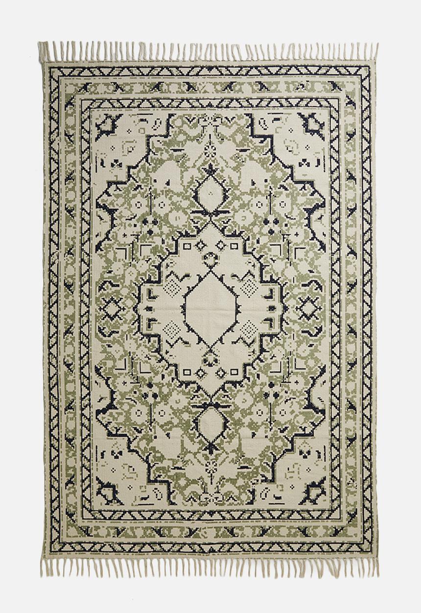 Sixth Floor - Mada printed rug - grey & black