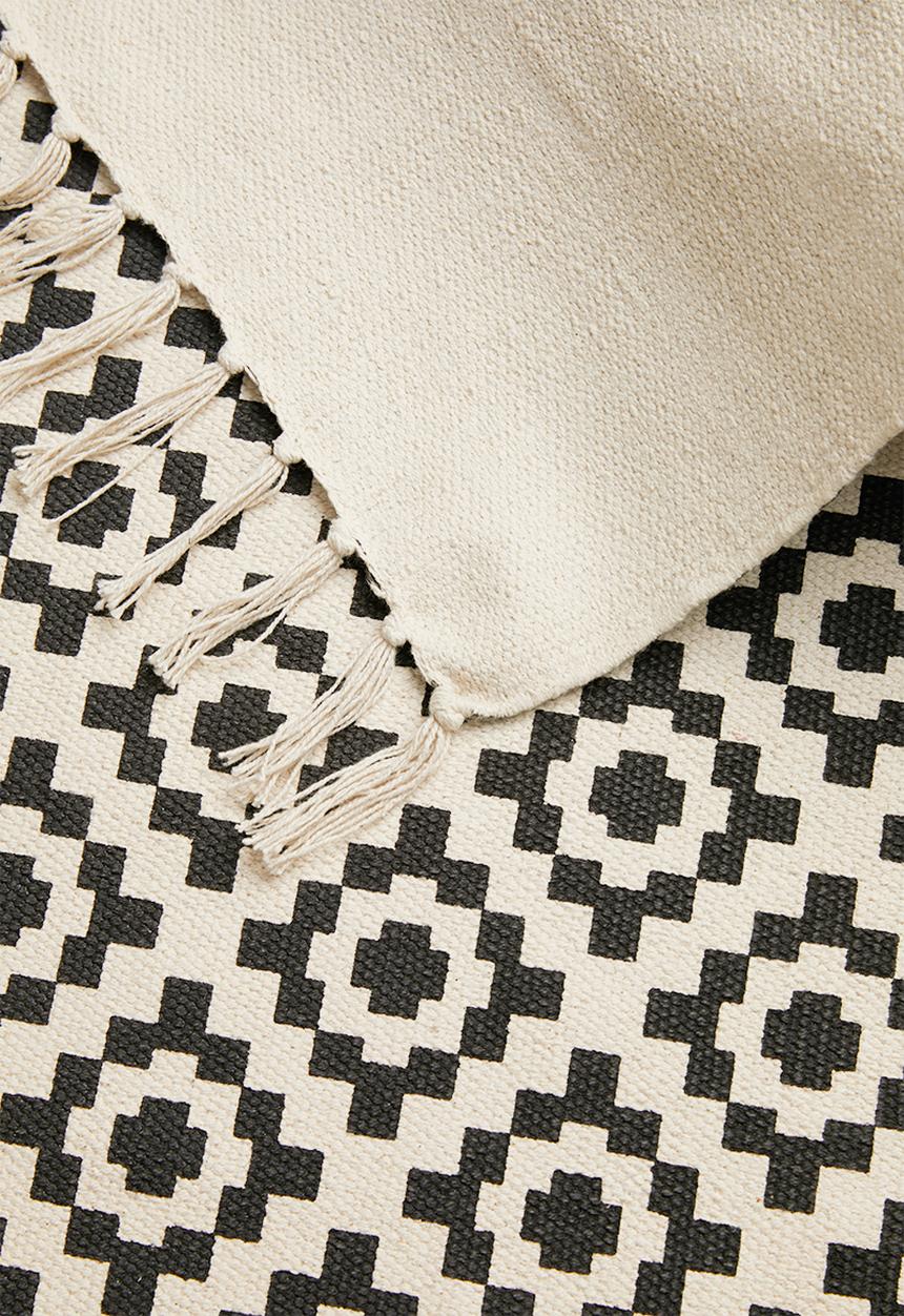 Sixth Floor - Hendesi printed rug - black & grey