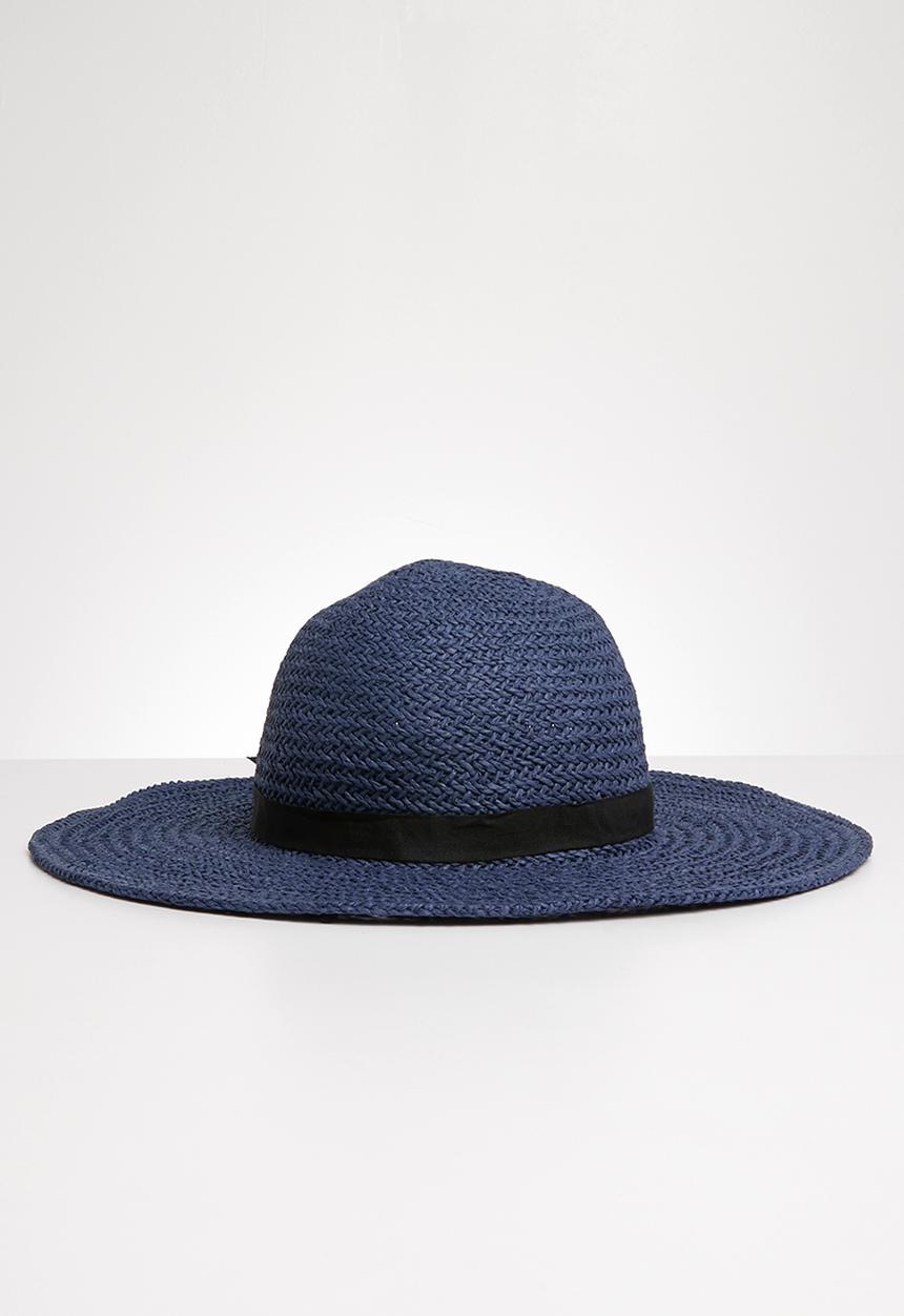 Joy Collectables - Bow detail straw hat - navy