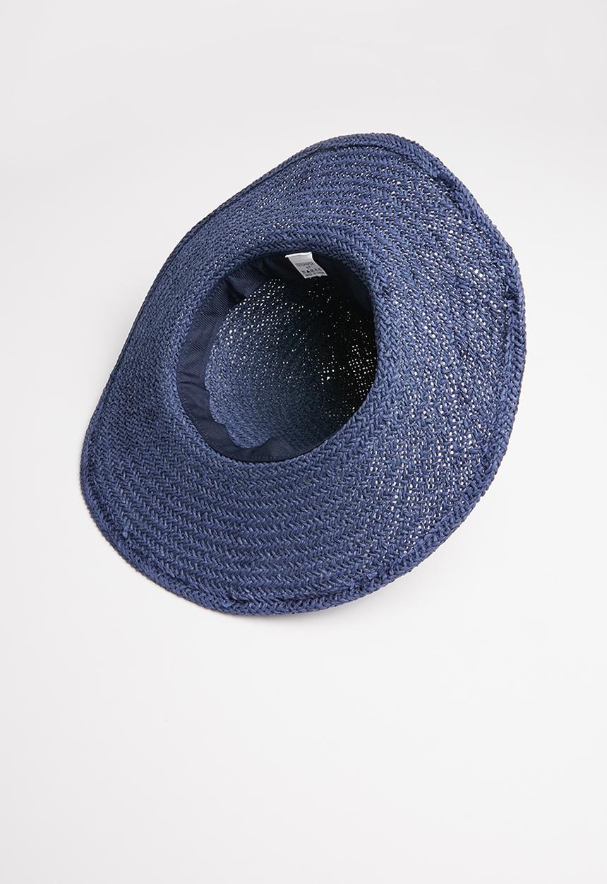 Joy Collectables - Bow detail straw hat - navy