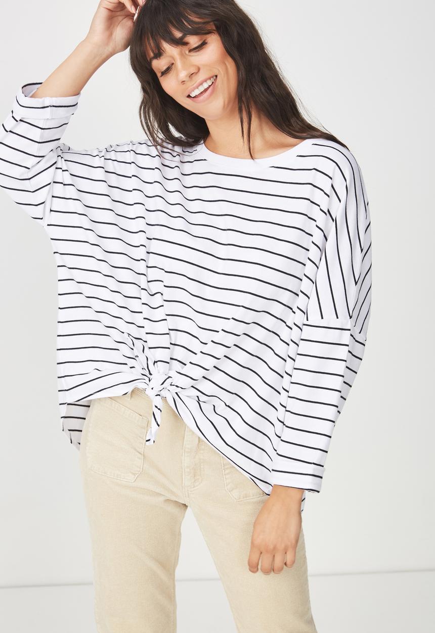 Cotton On - Shelly oversized top - black & white