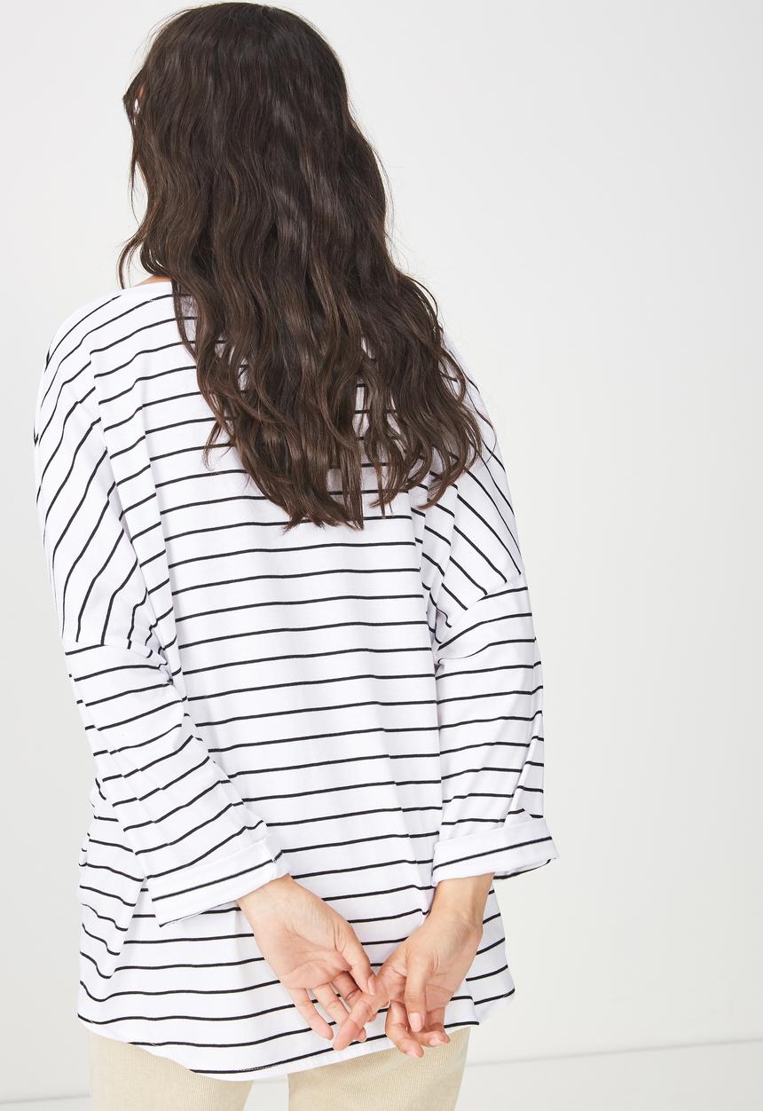 Cotton On - Shelly oversized top - black & white