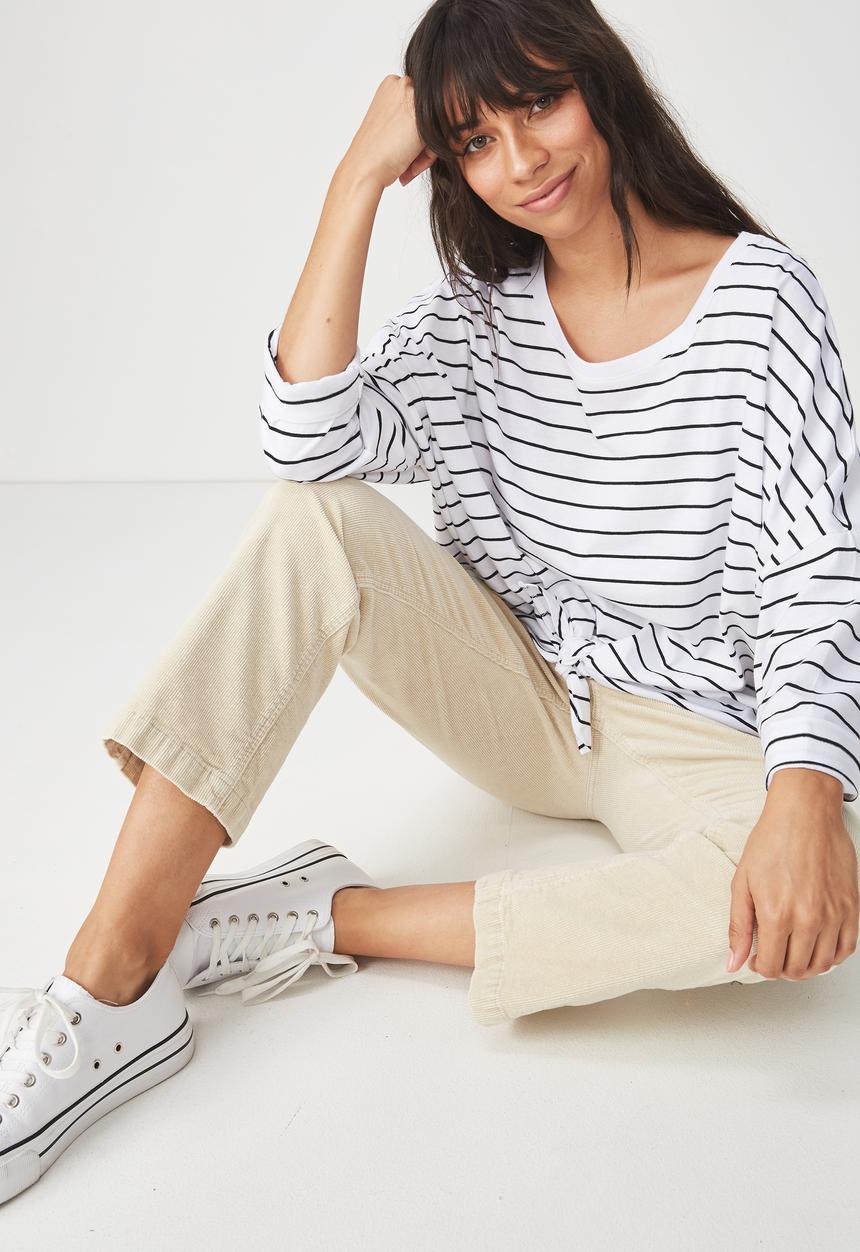 Cotton On - Shelly oversized top - black & white