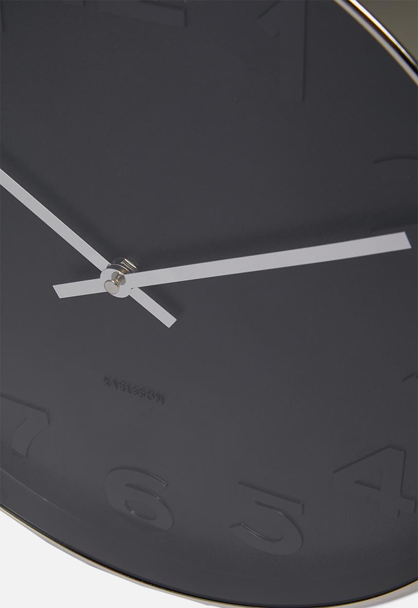 Present Time - Mr. Black wall clock - steel polished