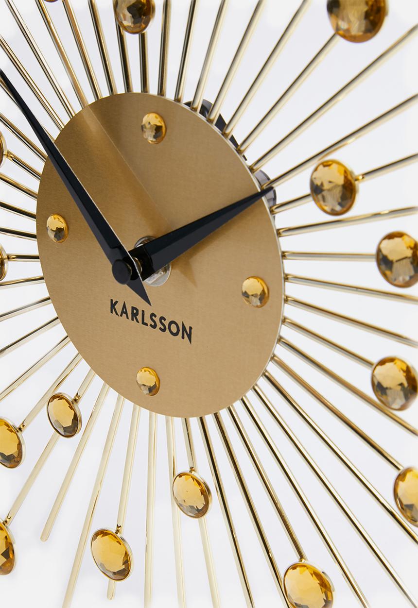 Present Time - Sunburst wall clock - crystal gold medium