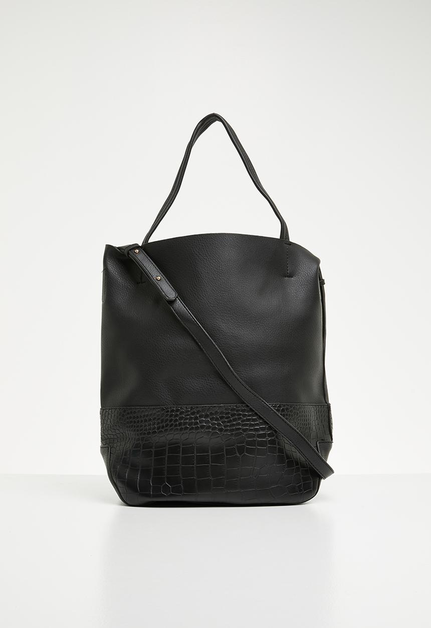 STYLE REPUBLIC - Croc detail shopper bag - black