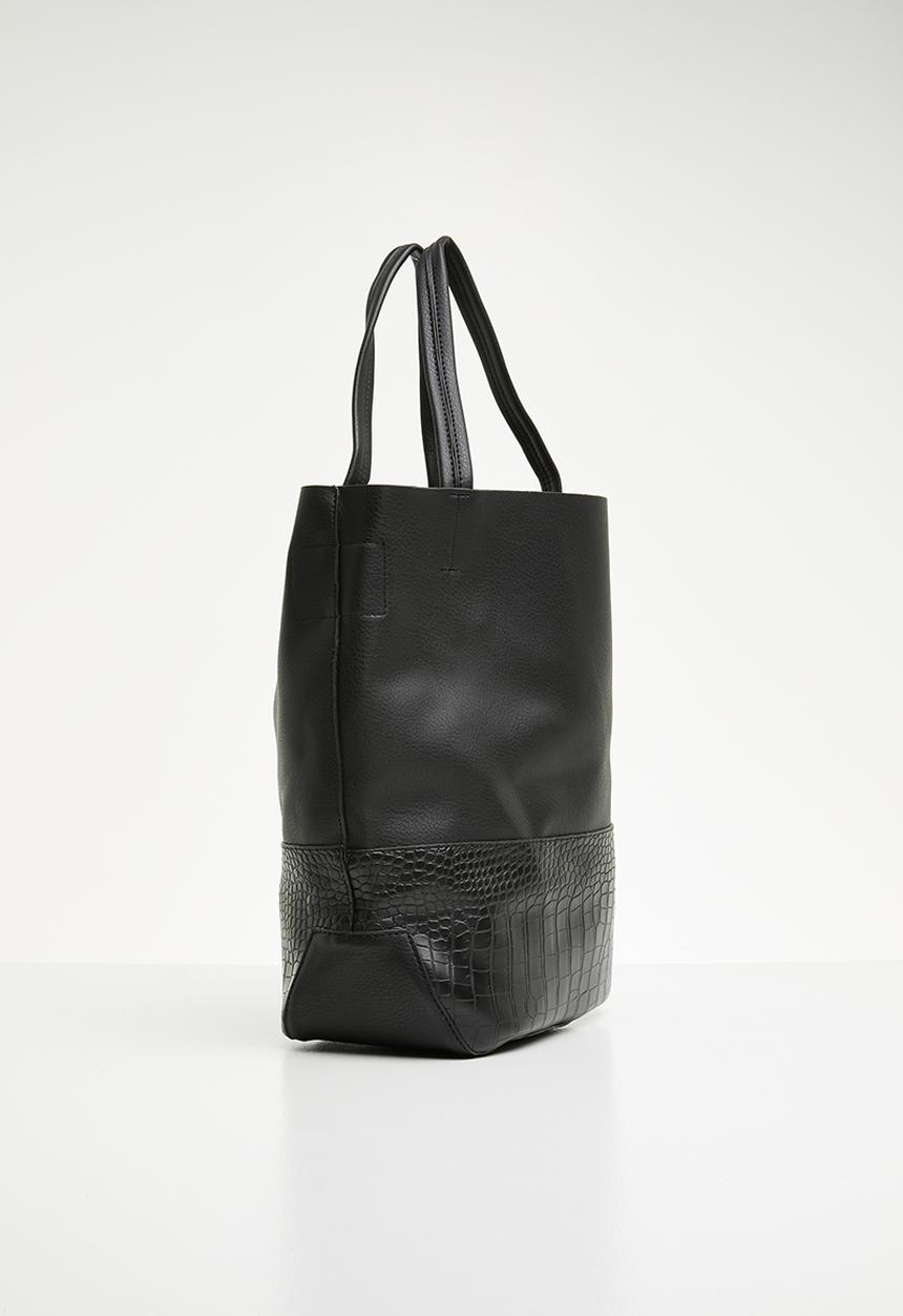 STYLE REPUBLIC - Croc detail shopper bag - black