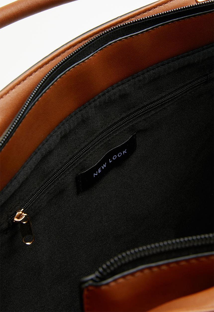 New Look - Jane zip detail metal handle bag - tan