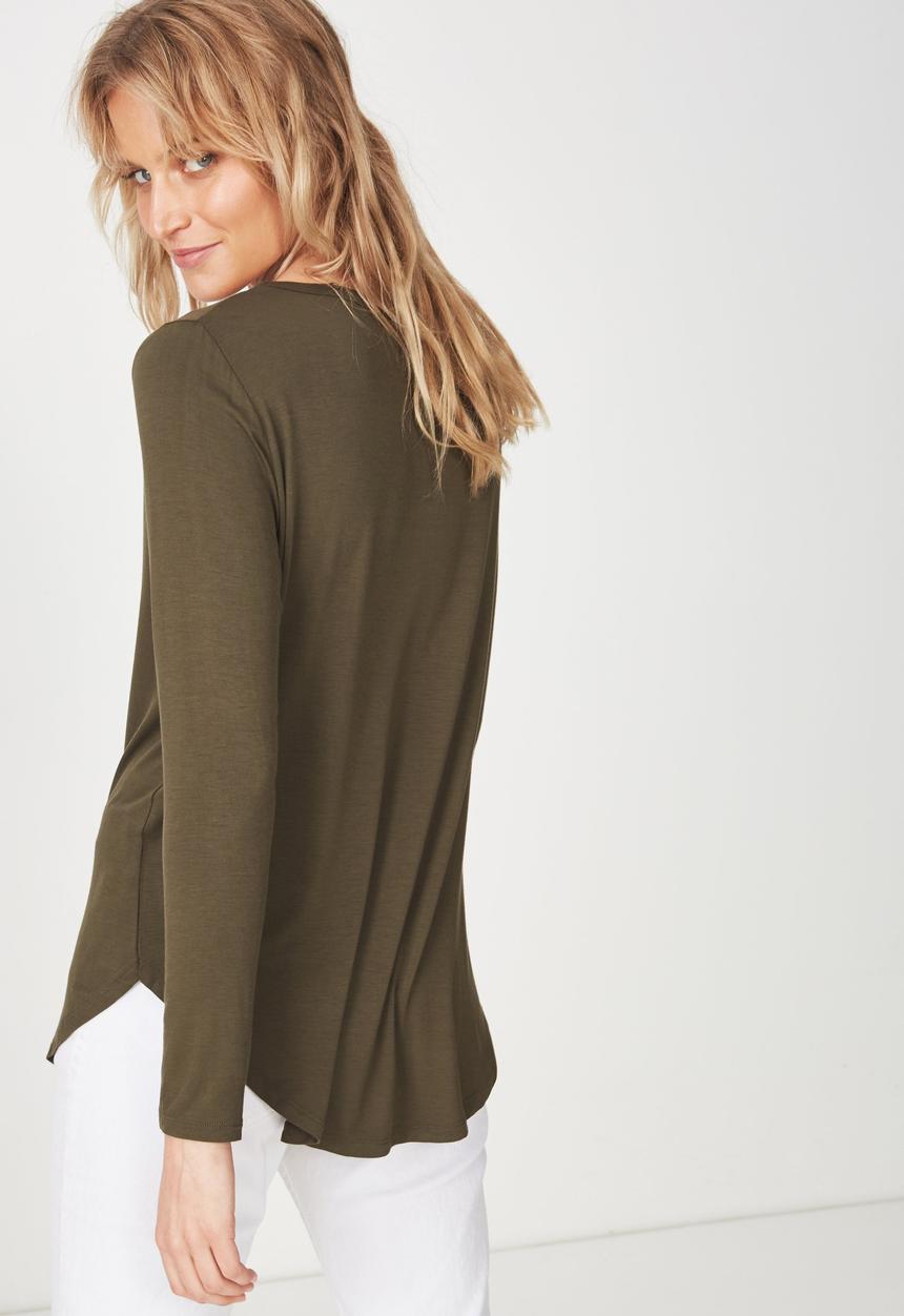 Cotton On - Karly long sleeve top - khaki