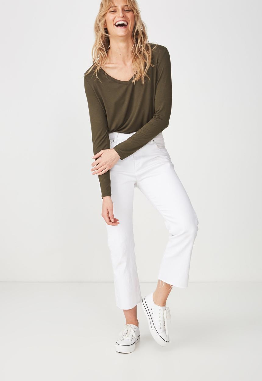Cotton On - Karly long sleeve top - khaki