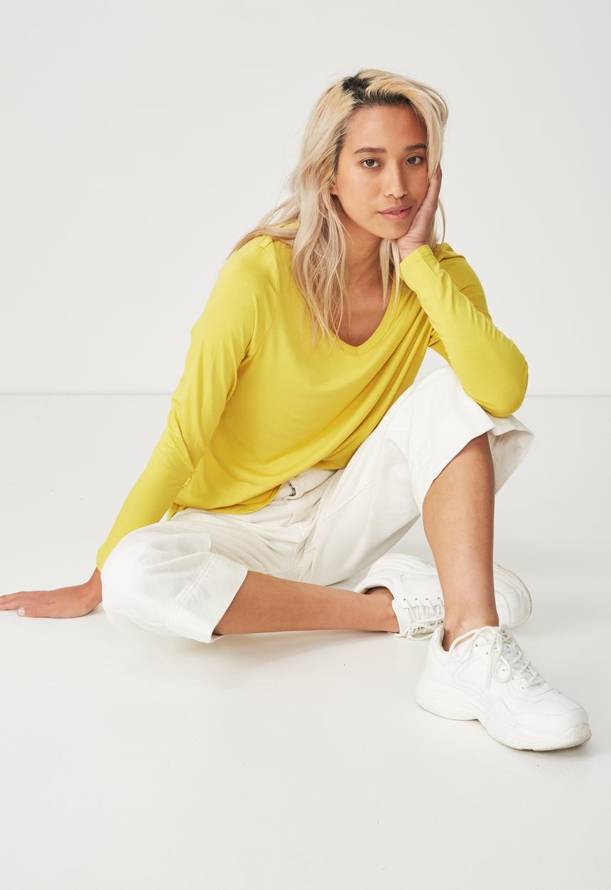 Cotton On - Karly long sleeve top - yellow