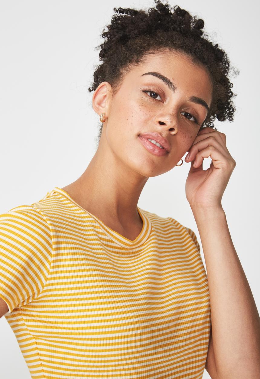 Cotton On - The baby tee - yellow & white 
