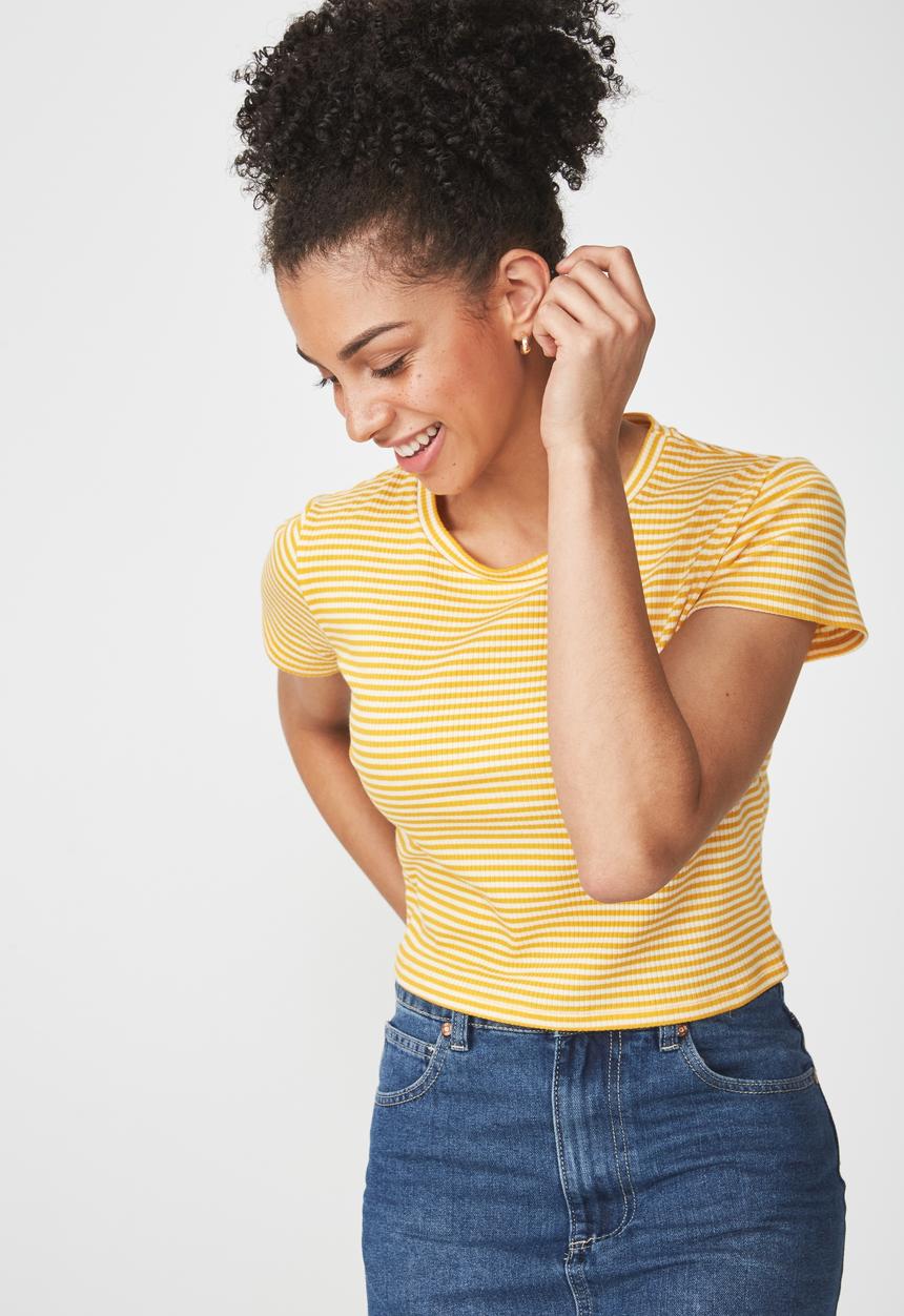 Cotton On - The baby tee - yellow & white 