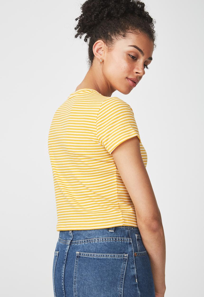 Cotton On - The baby tee - yellow & white 