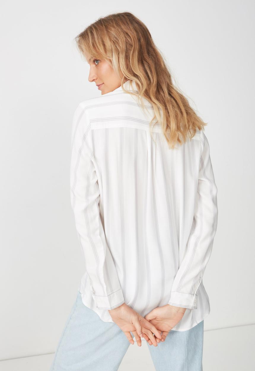 Cotton On - Rebecca shirt - white & grey 