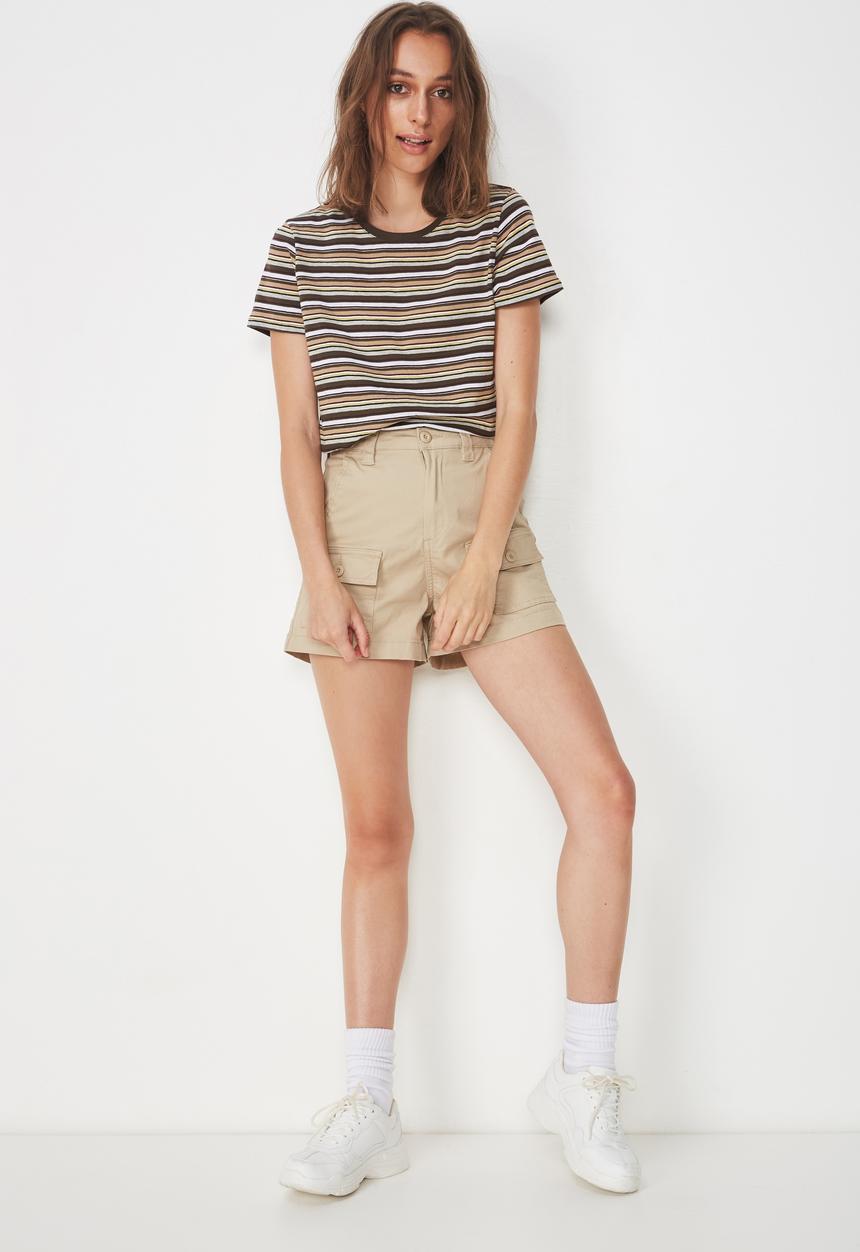 Cotton On - The crew T-shirt - stripe khaki