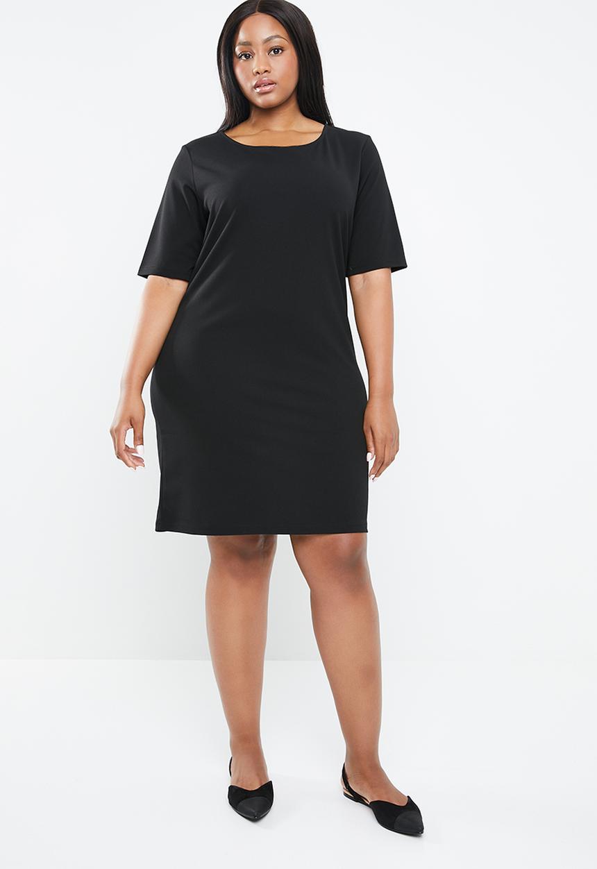 edit Plus -  Short sleeve pencil dress - black
