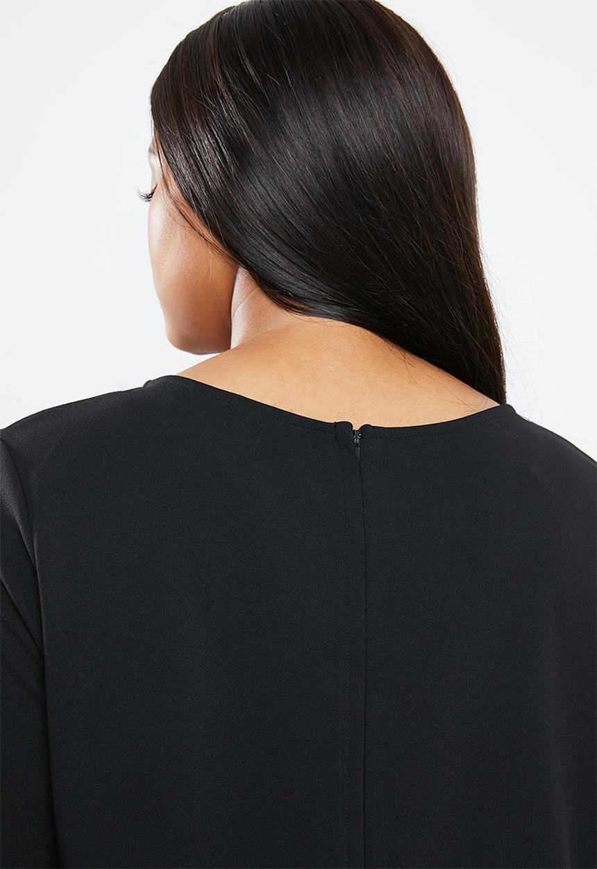edit Plus -  Short sleeve pencil dress - black
