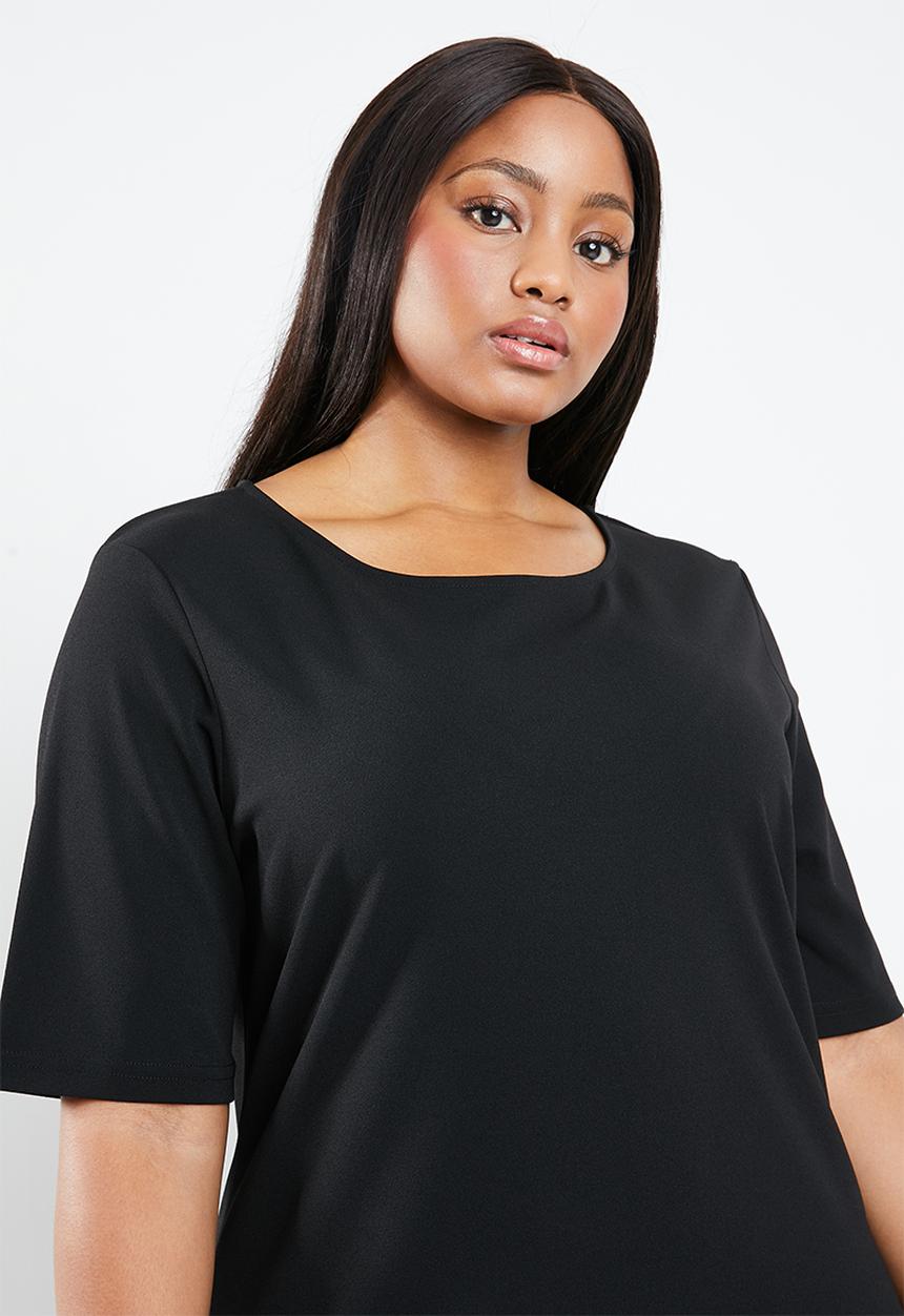 edit Plus -  Short sleeve pencil dress - black