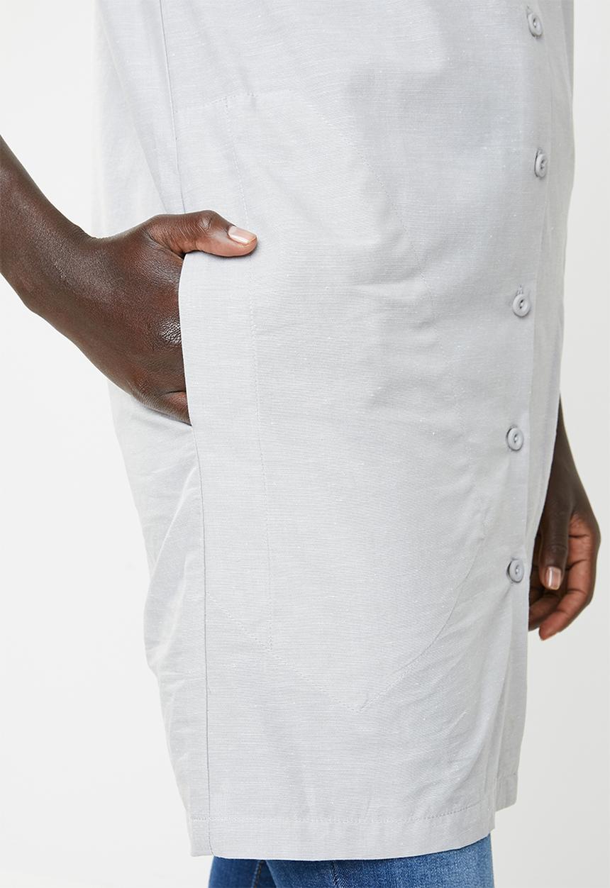 AMANDA LAIRD CHERRY - Nozibele button through tunic - grey