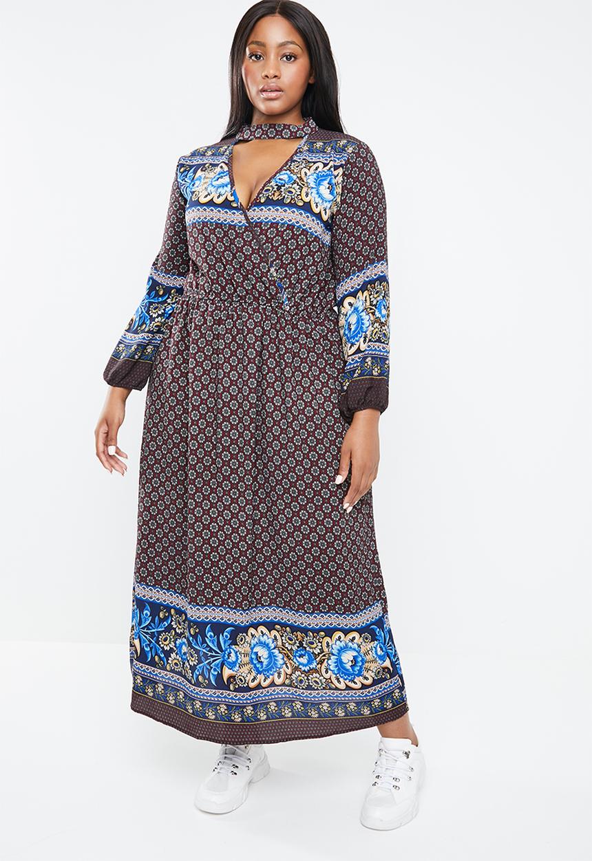 STYLE REPUBLIC PLUS - Boho bell sleeve maxi dress - multi
