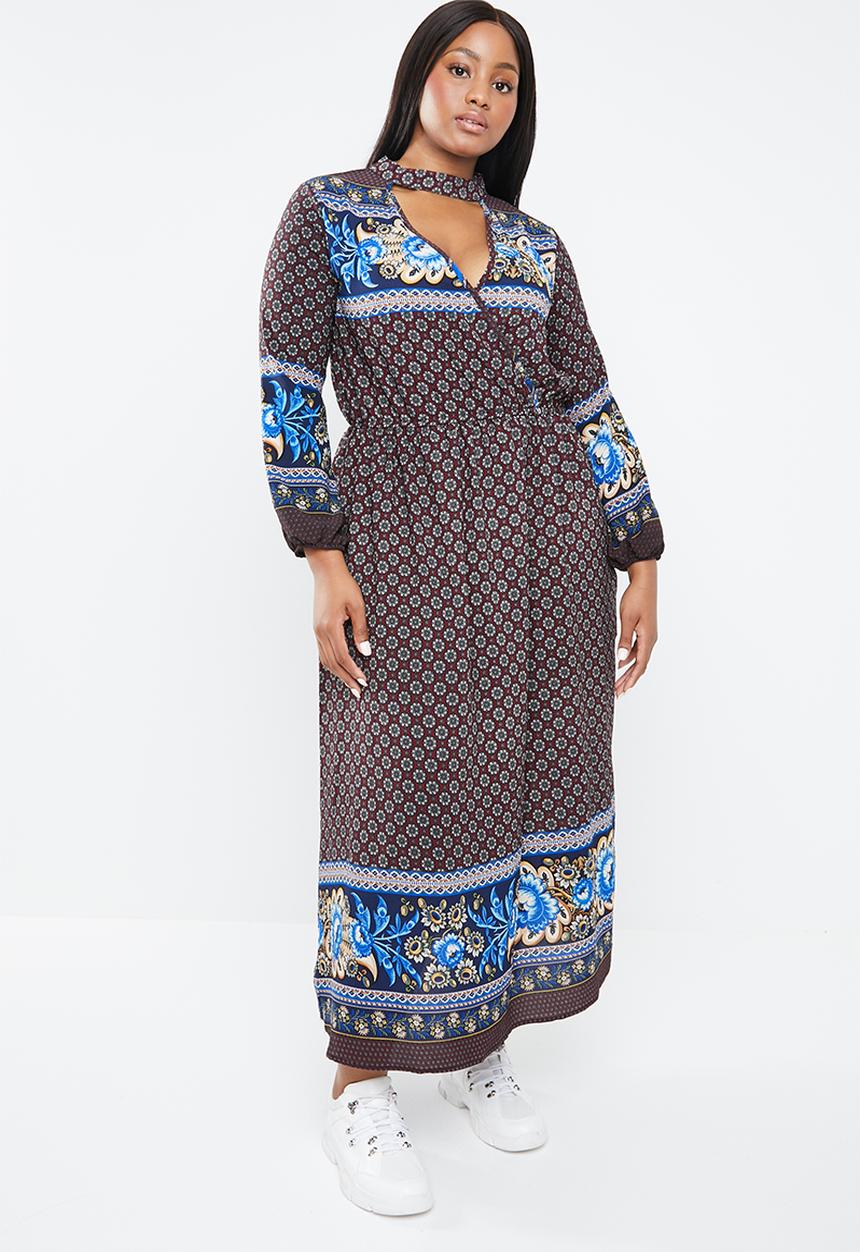 STYLE REPUBLIC PLUS - Boho bell sleeve maxi dress - multi