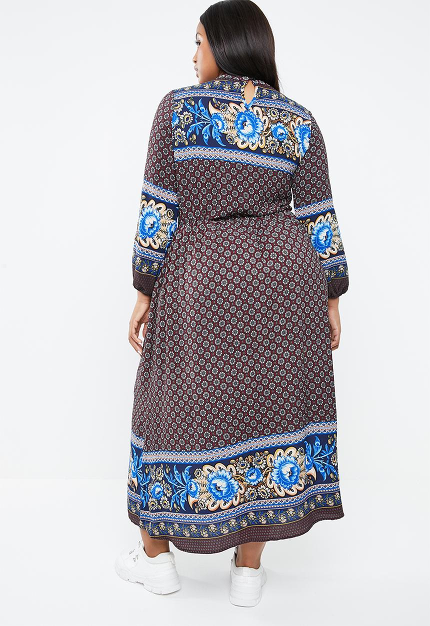 STYLE REPUBLIC PLUS - Boho bell sleeve maxi dress - multi