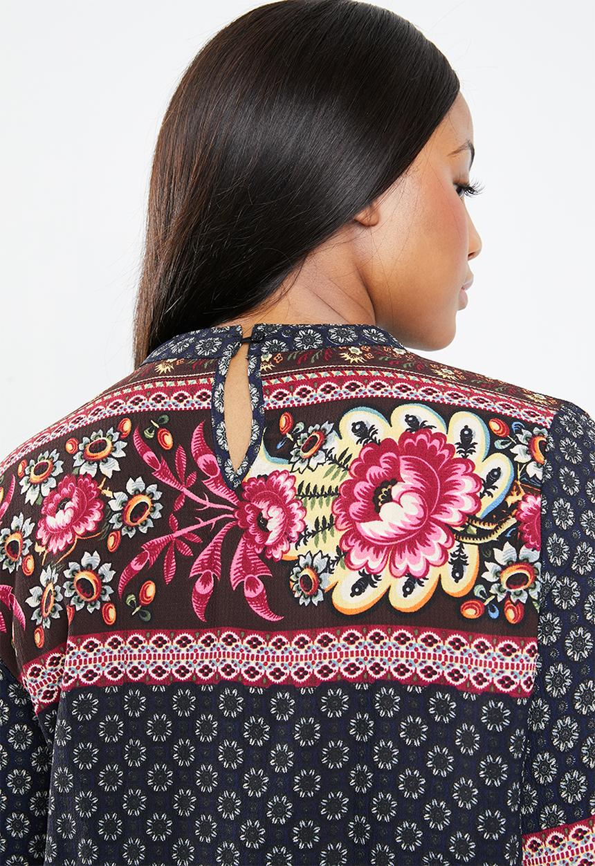 STYLE REPUBLIC PLUS - Boho bell sleeve maxi dress - multi