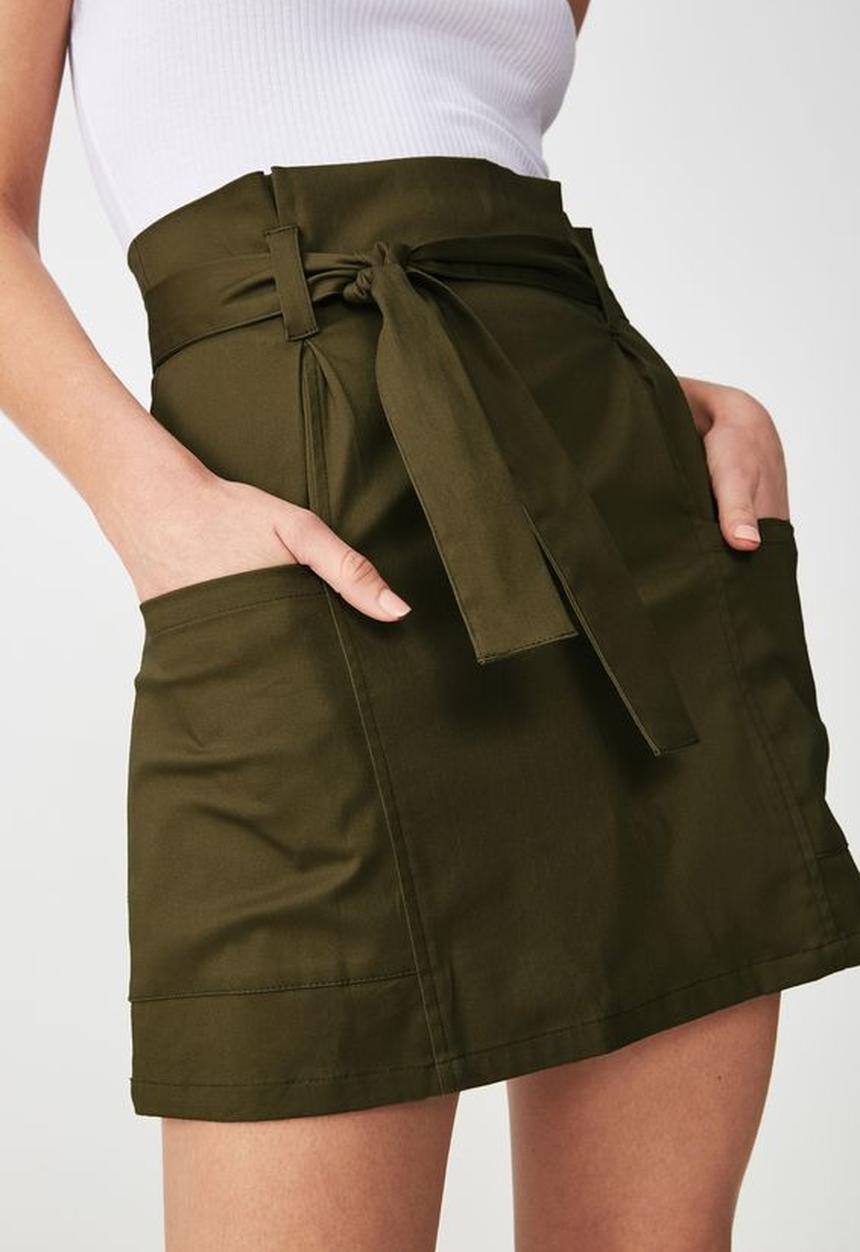 Cotton On - Woven voss utility skirt - olive