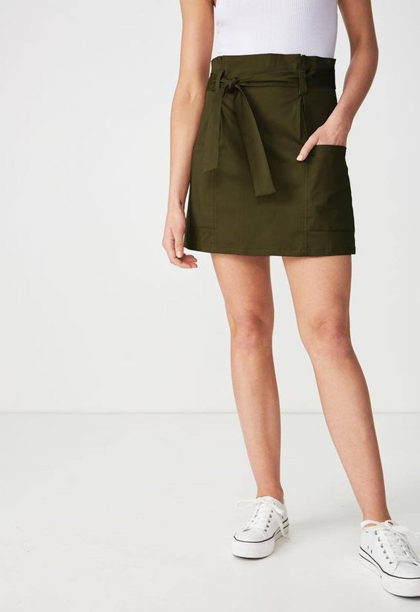 Cotton On - Woven voss utility skirt - olive