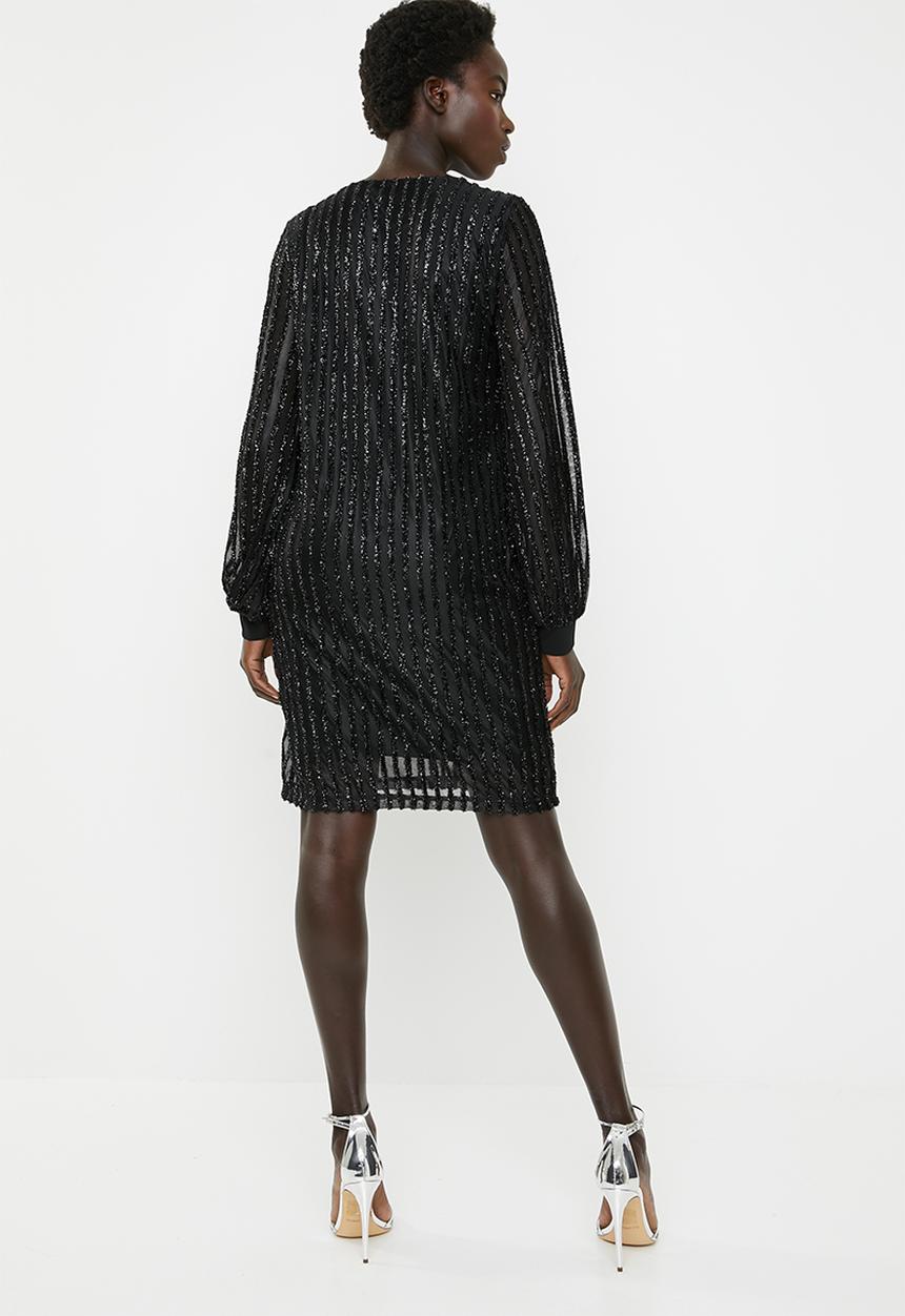 Vero Moda - Shane long sleeve short dress - black