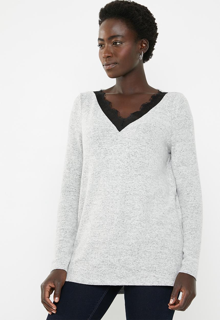Vero Moda - Gigi lace sweater - grey