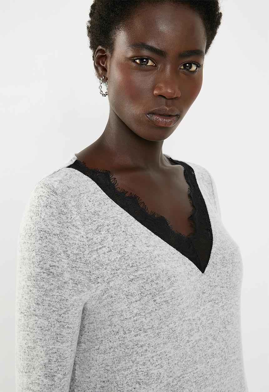 Vero Moda - Gigi lace sweater - grey