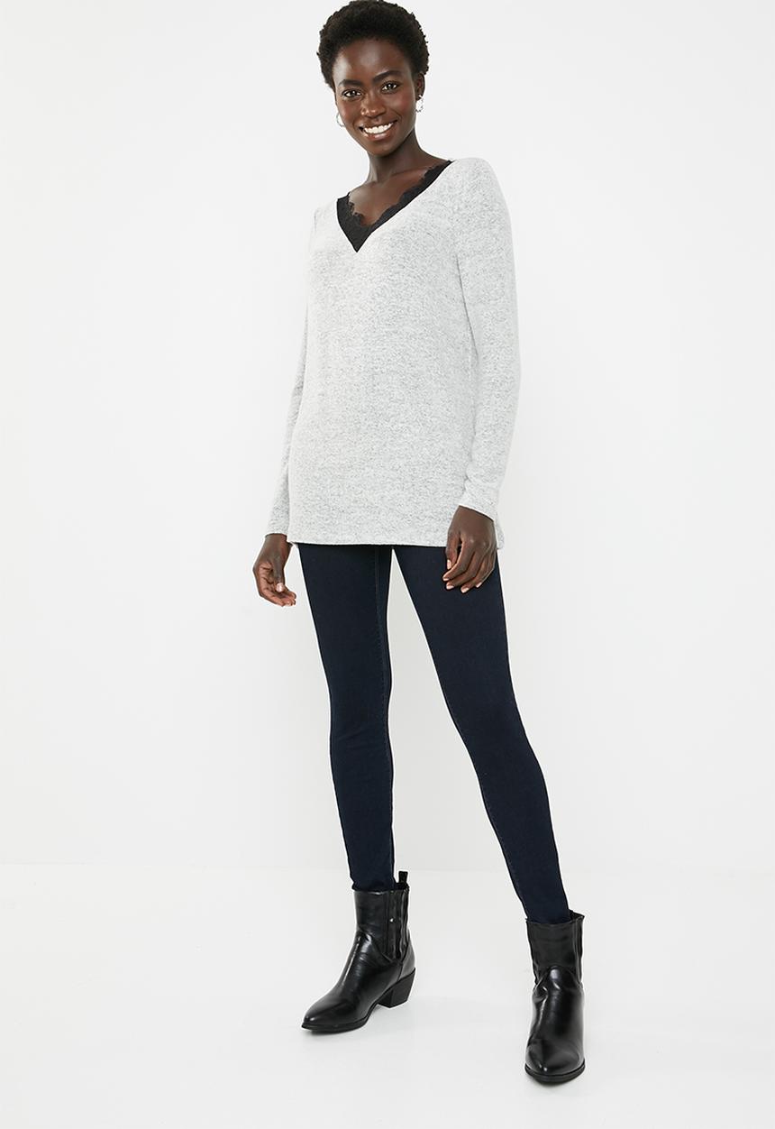 Vero Moda - Gigi lace sweater - grey