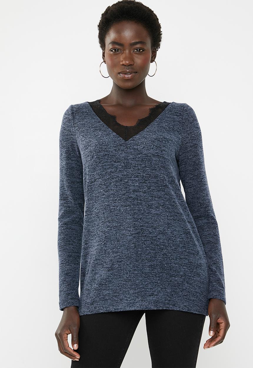 Vero Moda - Gigi lace sweater - navy