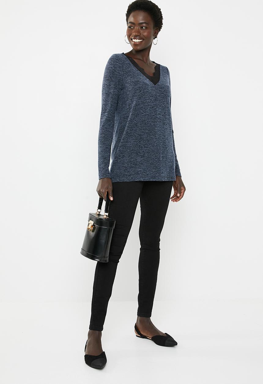 Vero Moda - Gigi lace sweater - navy