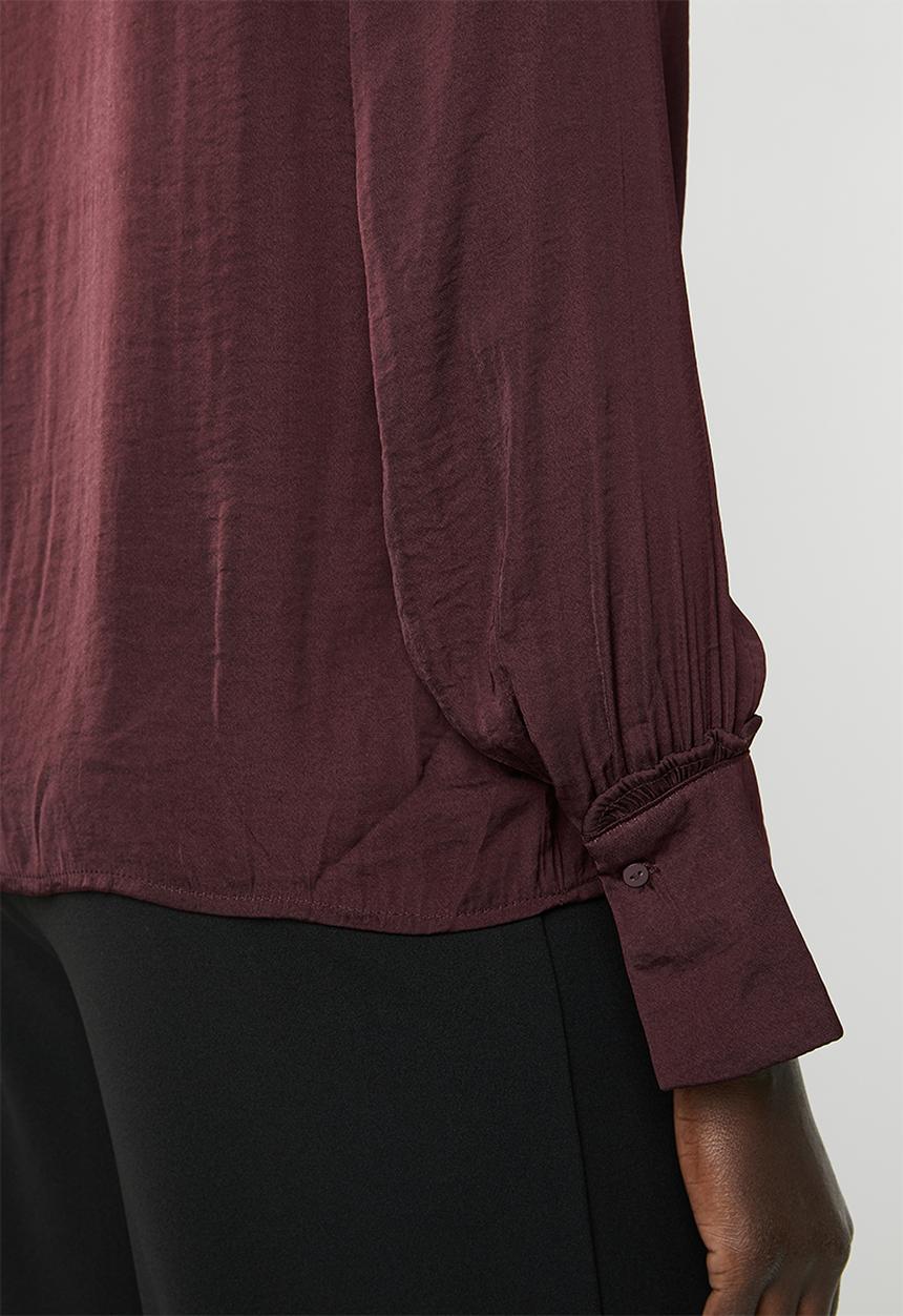Vero Moda - Sandra long sleeve shirt - burgundy