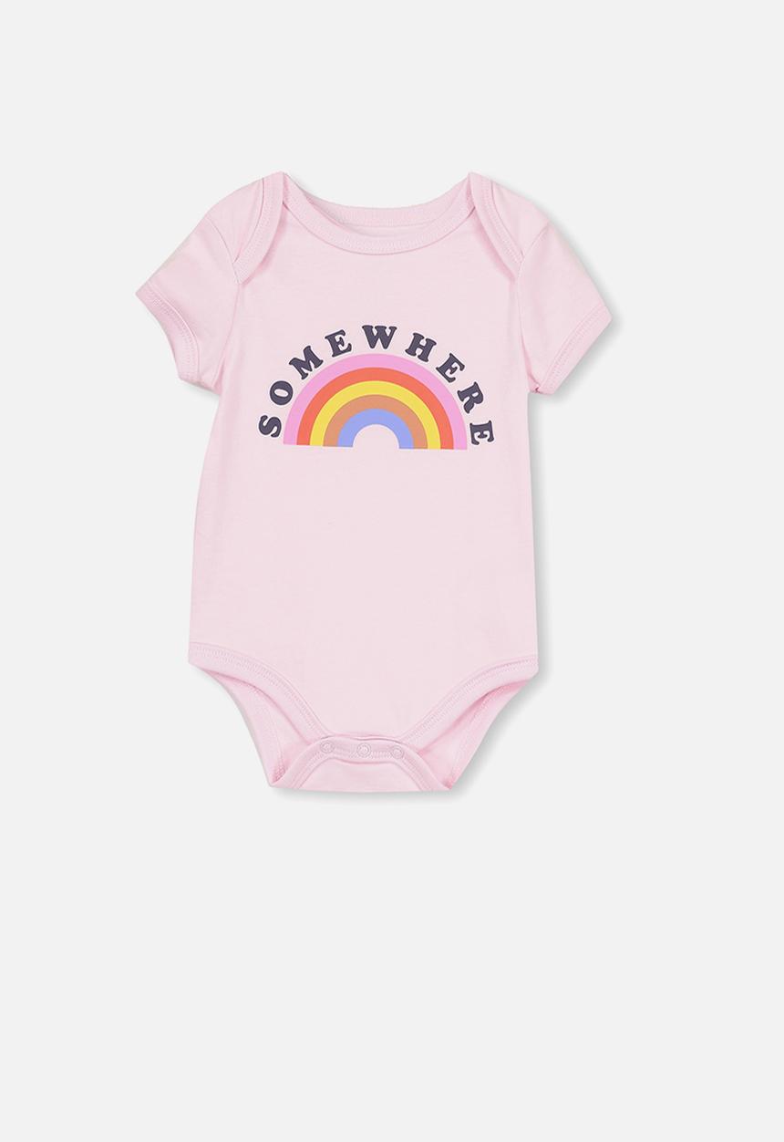 Cotton On - Mini short sleeve bubbysuit - pink
