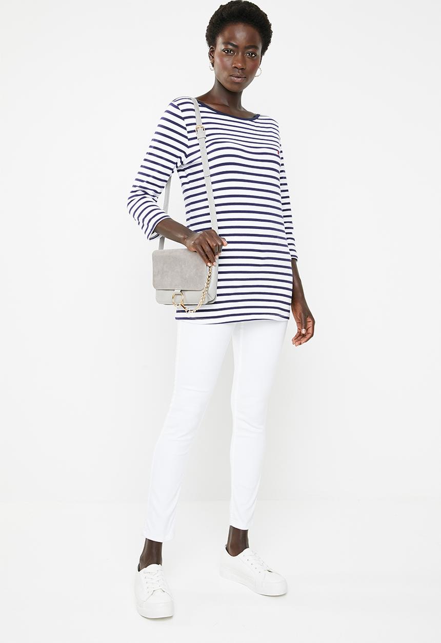 POLO - Kendall striped tee - navy & white