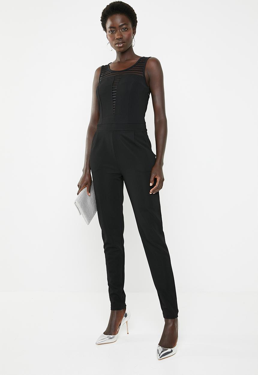 ONLY - Boom sleeveless mesh jumpsuit - black