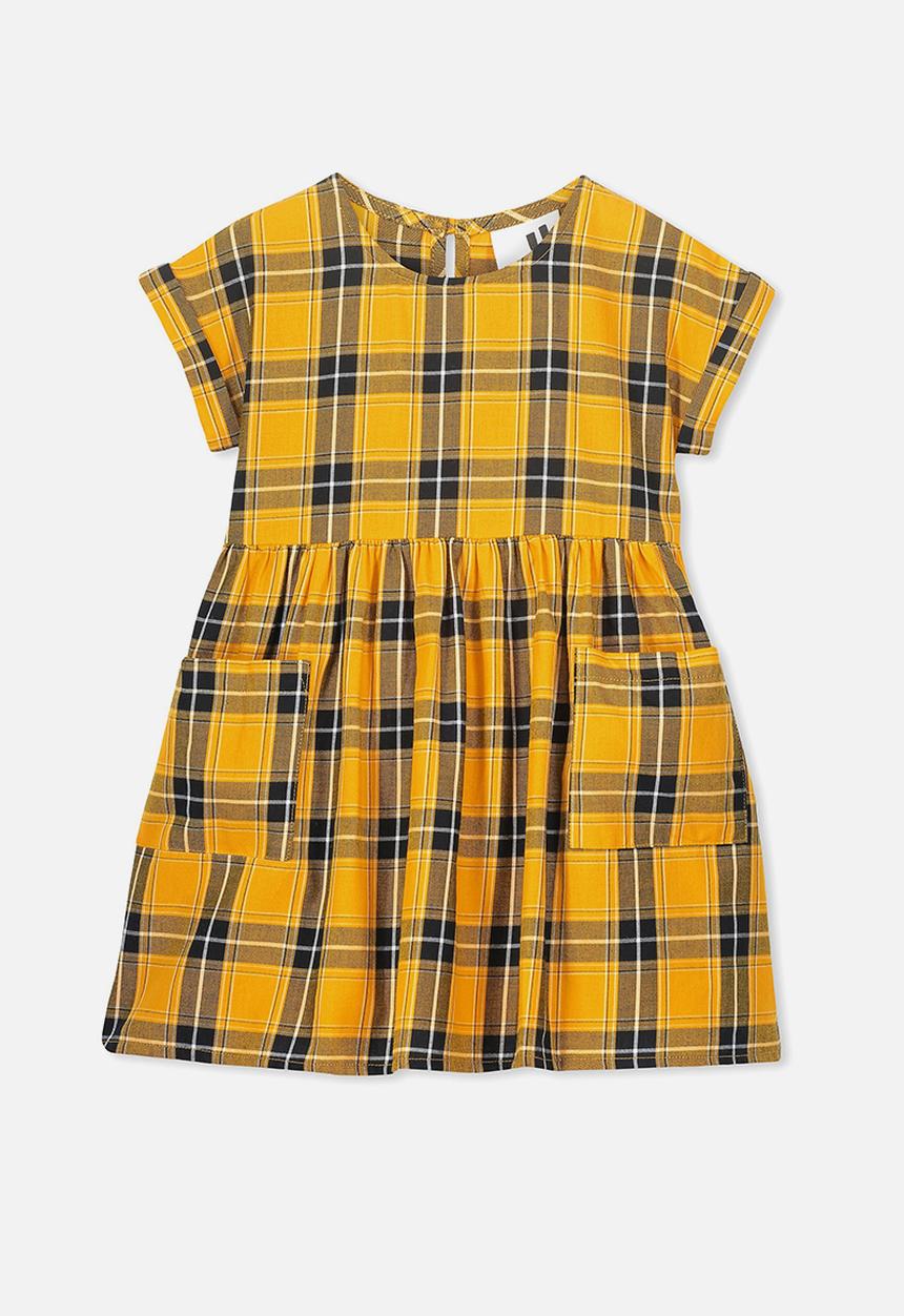 Cotton On - Malia short sleeve dress - yellow