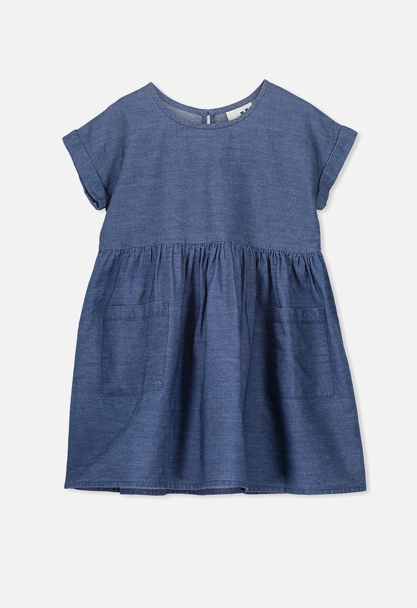 Cotton On - Malia short sleeve dress - blue