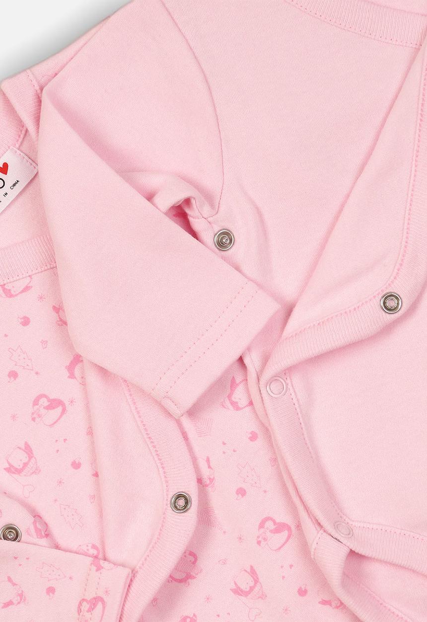 MINOTI - Penguin 2 pack bodysuits - pink